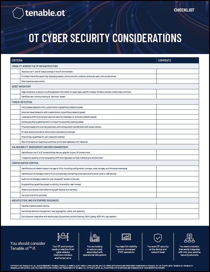 The ICS Cybersecurity Considerations Checklist WisdomInterface