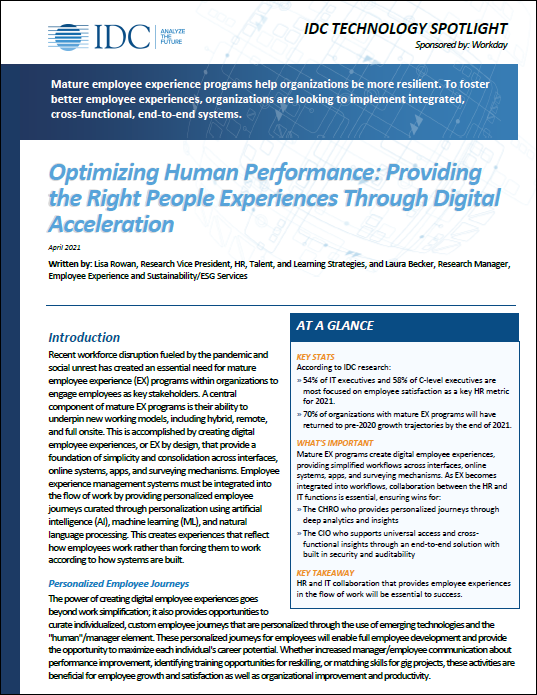 IDC Tech Spotlight Employee Experience WisdomInterface