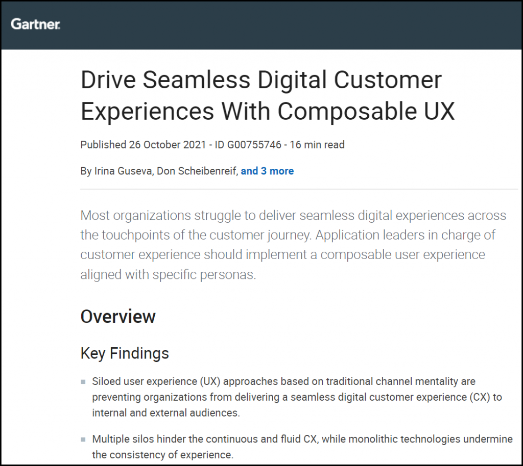 Gartner Report Drive Seamless Digital Customer Experiences with