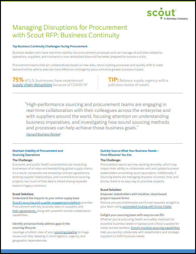 Managing Disruptions for Procurement with Scout RFP – WisdomInterface