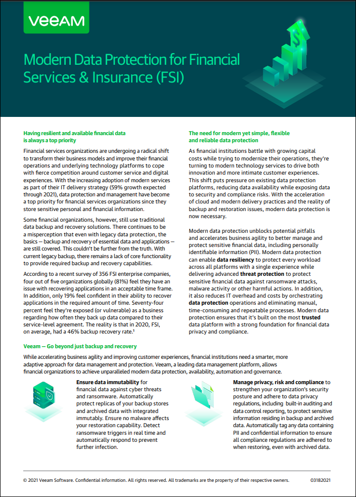 Modern Data Protection for Financial Services – Wisdom Interface