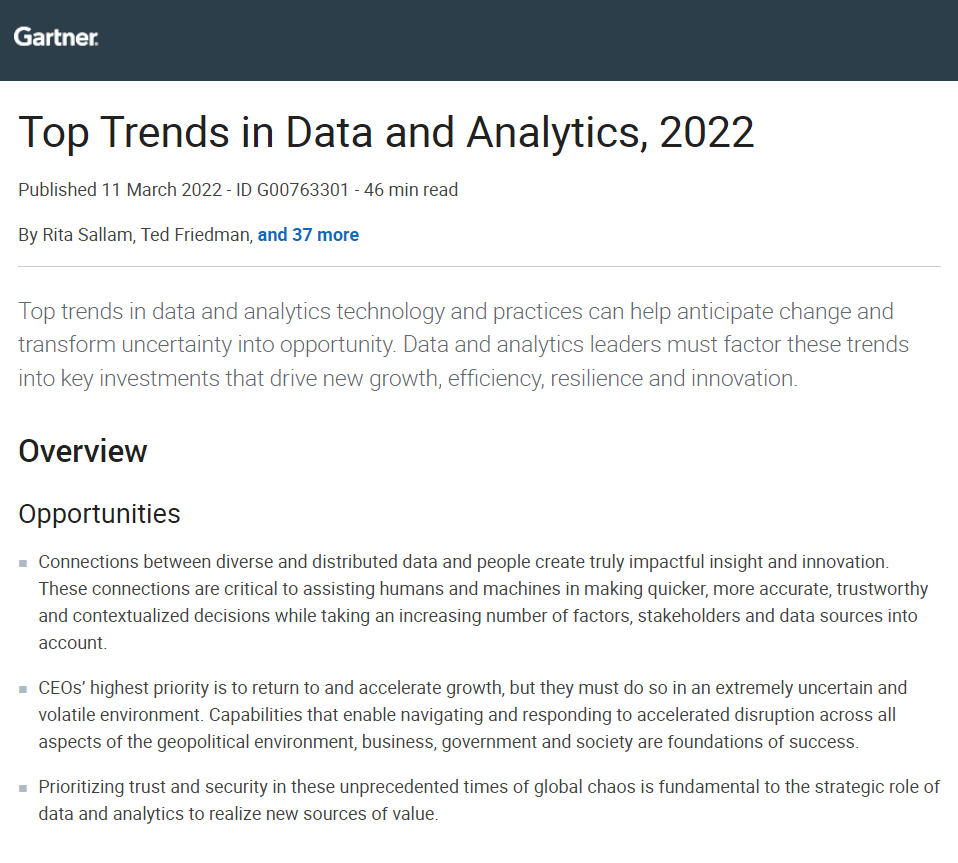 Top Trends In Data And Analytics, 2022 – WisdomInterface