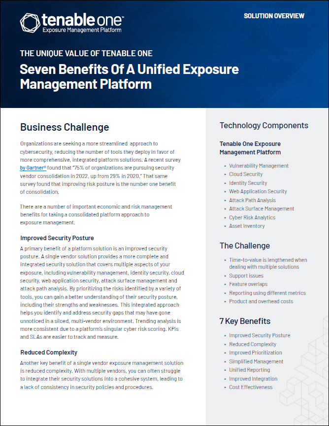 The Unique Value Of Tenable One – Seven Benefits Of A Unified Exposure ...