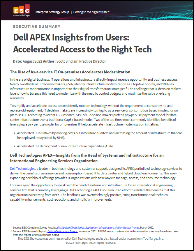 Dell APEX Insights from Users: Simplicity that Frees IT to Do More