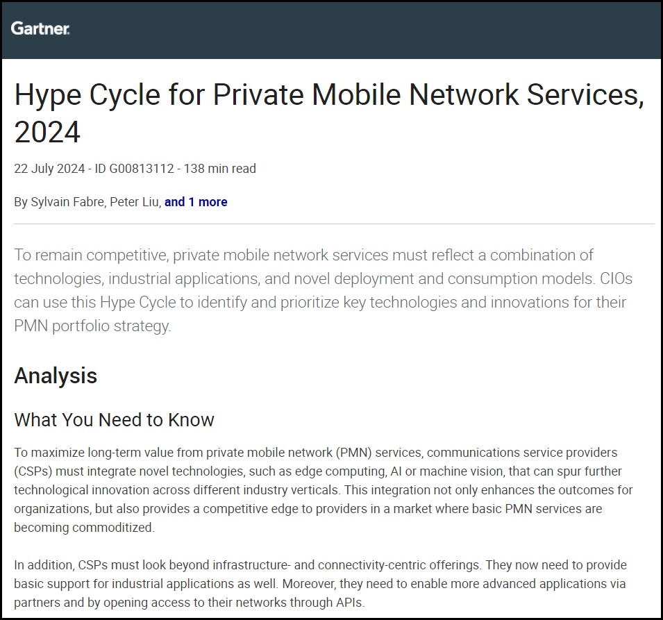 Hype Cycle for Private Mobile Network Services, 2024-temp