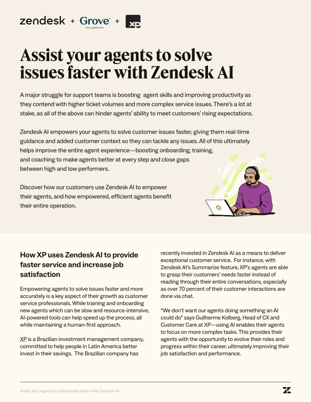 Assist your agents to solve issues faster with Zendesk AI