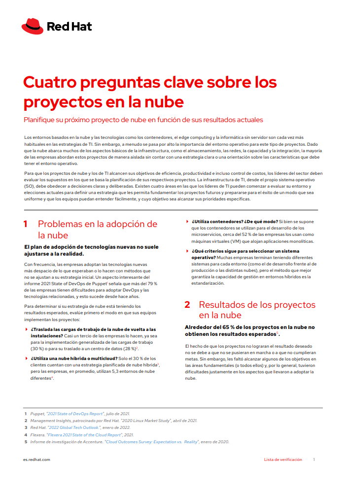 Cuatro preguntas clave sobre los proyectos en la nube