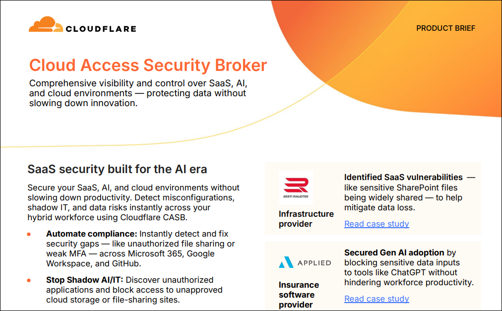 Cloudflare Cloud Access Security Broker