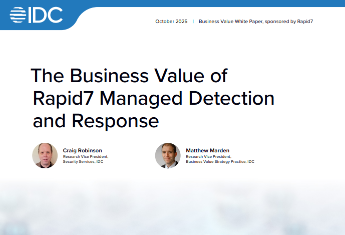 IDC Business Value of Rapid7 MDR LP